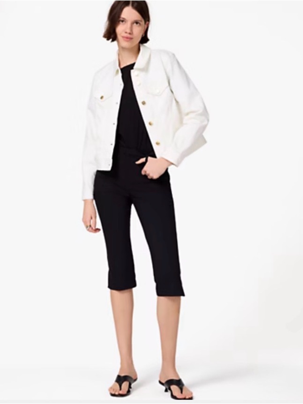 Kate spade Black Cropped Ponte Capri Pants